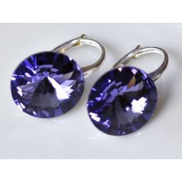 RIVOLI stříbrné visací náušnice Tanzanite