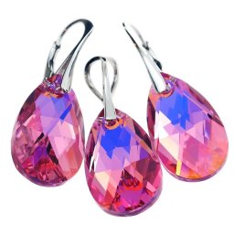 Lafira stříbrná sada šperků Pear Light Rose 474