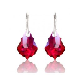 BAROQUE stříbrné náušnice Ruby