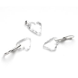 DEVOTED stříbrná sada srdce Crystal