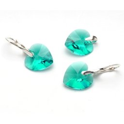 HEART stříbrná sada srdce Blue Zircon