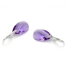 PEAR stříbrné náušnice Tanzanite