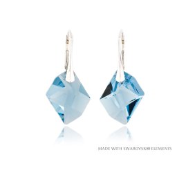 COSMIC stříbrné náušnice Aquamarine