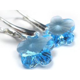 KYTIČKY stříbrné náušnice Aquamarine
