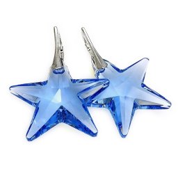 STAR stříbrné náušnice Sapphire AB