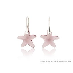STARFISH stříbrné náušnice Light Amethyst