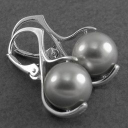 PEARLS stříbrné náušnice Light Grey