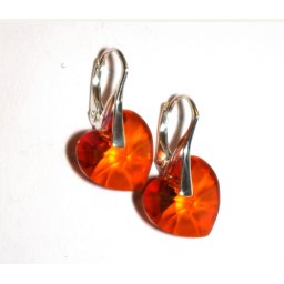 SRDCE stříbrné náušnice Astral Pink