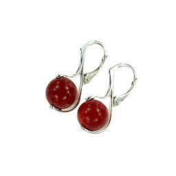 PEARLS stříbrné náušnice Bordo