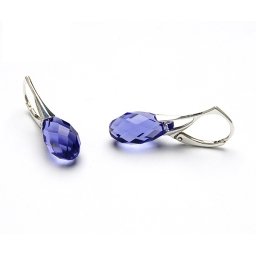 BRIOLETTE stříbrné náušnice Tanzanite