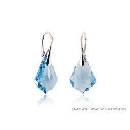 BAROQUE stříbrné náušnice Aquamarine
