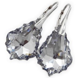 BAROQUE stříbrné náušnice Black Diamond - 22 mm
