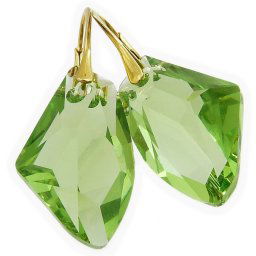 Pozlacené stříbrné náušnice Galactic Peridot