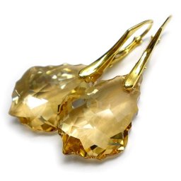 Pozlacené stříbrné náušnice Baroque Golden