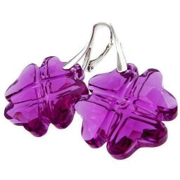 Stříbrné náušnice čtyřlístek Fuchsia