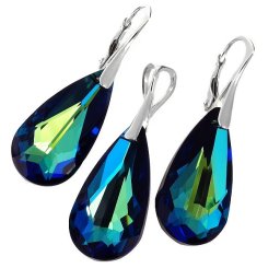 Stříbrná souprava Drop Bermuda Blue