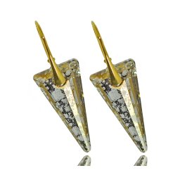 Pozlacené stříbrné náušnice Spike Gold Patina