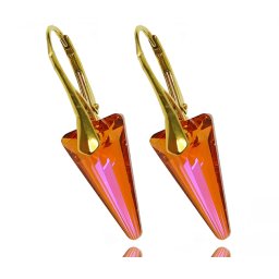 Pozlacené stříbrné náušnice Spike Astral Pink