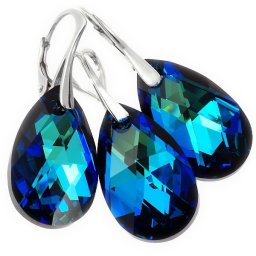 Stříbrná souprava Pear Bermuda Blue