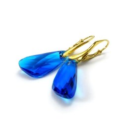 Pozlacené stříbrné náušnice Wing Capri Blue