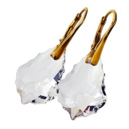 Pozlacené stříbrné náušnice Baroque Crystal