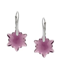 Stříbrné náušnice Edelweiss Amethyst