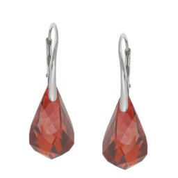 Stříbrné náušnice Helix Red Magma