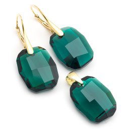 Pozlacené stříbrná souprava Graphic Emerald