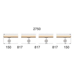 Dřevěné madlo na schodiště 2,75m, EDB-M275-D