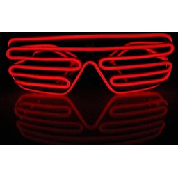 LED Brýle mrížované - Červené