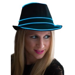 Neonový klobouk - modrý