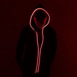 Led svítící mikina - červená