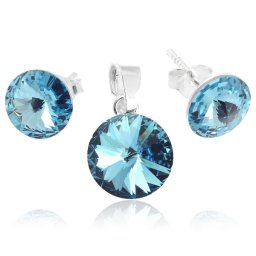 Stříbrná souprava Rivoli Aquamarine