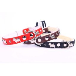 COBBYS PET Obojek Leather-Felt West 20mm/55cm