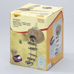 EBI Domeček z kokosového ořechu s žebříkem, průměr 13cm