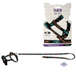 EBI D&D Cat-Walk 18-28cm/100cm S Original Harness black postroj s vodítkem