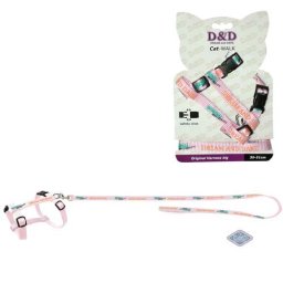 EBI D&D Cat-Walk 18-28cm/100cm S Original Harness pink postroj s vodítkem