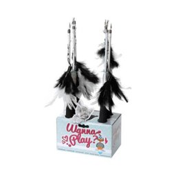 EBI CAT FISHING ROD TELESCOPE 35-95cm, BLACK-WHITE FEATHER