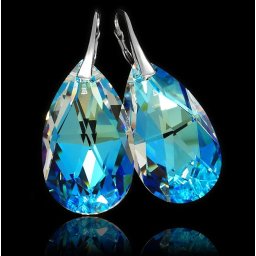 Stříbrné náušnice Pear Blue AB