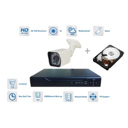 Kamerový set 1x bullet kamera 720P s 20m IR a DVR + 1TB HDD
