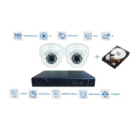 CCTV Kamerový set 2x kamera 720P s 30m IR a hybridní DVR + 1TB