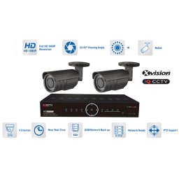 Špičkový kamerový set - 2x bullet kamera 1080P + 40m IR a DVR