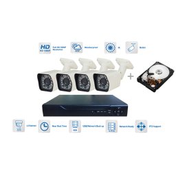Kamerový set cctv 4x infra kamera 720P s 20m IR a DVR + 1TB HDD