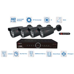 Kamerový system 4x AHD kamera 1080P s 20m IR a hybridní DVR