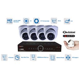 Kamerový systém mikro AHD 4x kamera 1080P s 15m IR a DVR