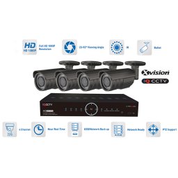 AHD kamerový set profi - 4x bullet kamera 1080P + 40m IR a DVR