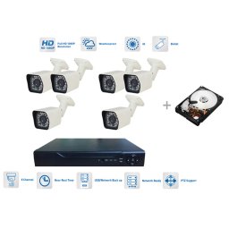 Kamerový system AHD 6x bullet kamera 720P s 20m IR a DVR + 1TB