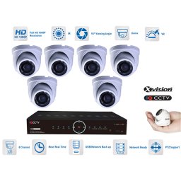 Bezpečnostní systém mikro AHD 6x kamera 1080P s 15m IR a DVR