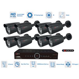 8 kanálový kamerový set - 8x kamera 1080P s 20m IR a AHD DVR