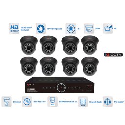 8 vstupový kamerový set - 8x kamera 1080P s 20m IR a AHD DVR